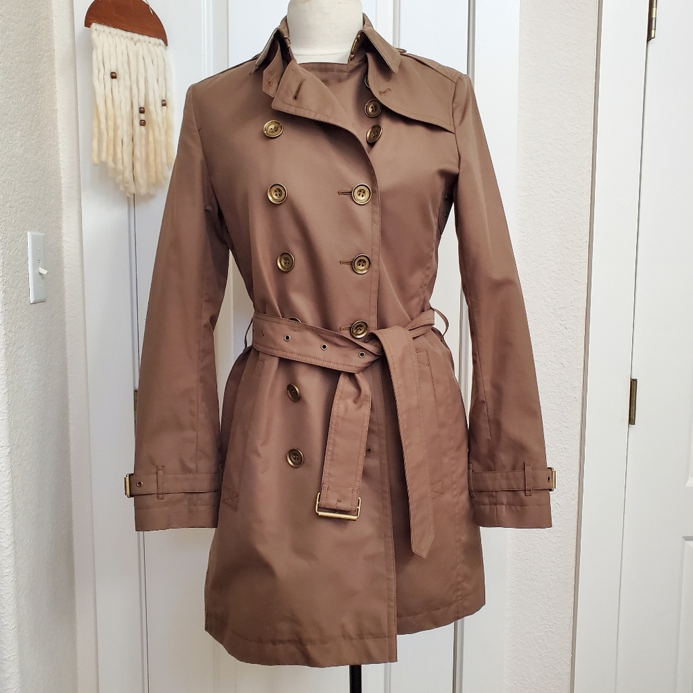 Burberry Olive Cotton Trench Coat